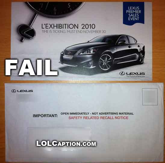 November 9th, 2010 at 02:38 pm / #lexus #recall #2010 #fail #funny fail pics